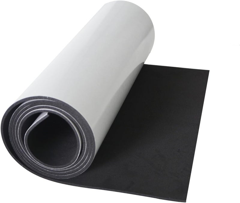 MXCELL Foam Sheets with Adhesive Backing, 11.81 in x 59 in x 1/8 in Black Closed Cell Neoprene Cushion Mat EVA Foam Insulation Padding Soundproof Sheet Rolls for Crafts DIY Projects, Easy to Cut - Image 1